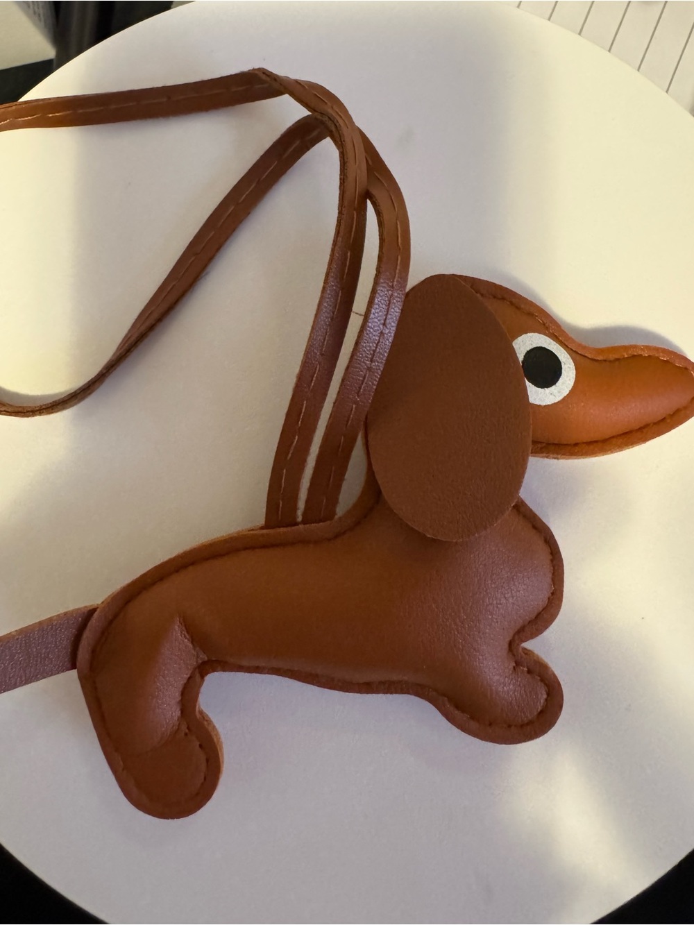 Brown Dachshund bag charm